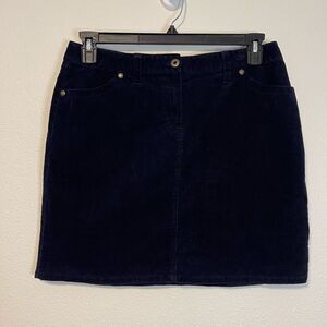 Brooks Brothers Corduroy Navy Mini Skirt Size 10